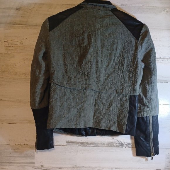 Zara Basic New Tags Green With Black Accent Jacket‎ Zippered Super Cool - Picture 9 of 11